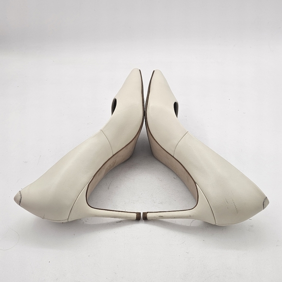 Jeffrey Campbell Nikia Ivory Leather Pointed Toe Stiletto Pumps Size 10 US / 41 - Picture 7 of 10